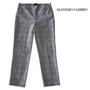 Massimo Fabbro Italy Dark Academia Plaid Straight Leg Pull on Trouser 10